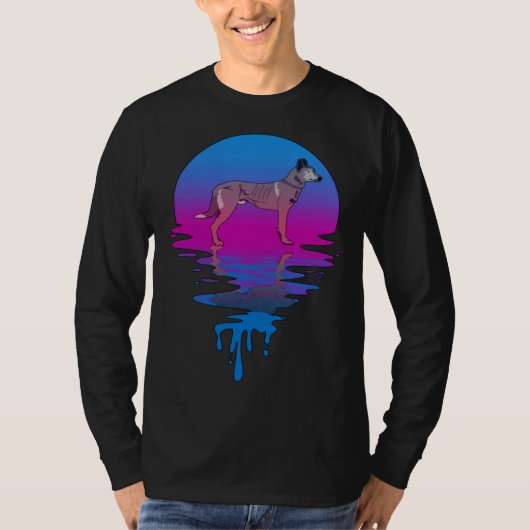Vintage Retro Sunset Dutch Shepherd T-Shirt (Vorderseite)