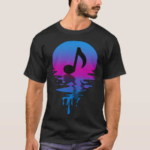 Vintage Retro-Sunset-Musiknote T-Shirt