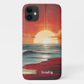 Vintage Retro Sunset Seehand Case-Mate iPhone Hülle (Rückseite)