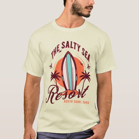 Vintage Retro Surf T-Shirt (Vorderseite)