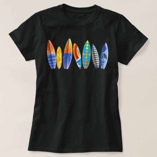Vintage Retro Surfbretter Surfen Klassischer Surfe T-Shirt (Design vorne)