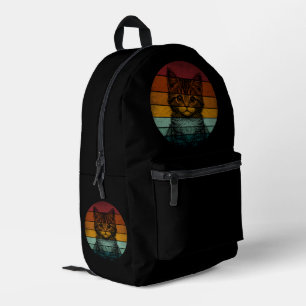 Vintage Retro Süße Katze Bedruckter Rucksack