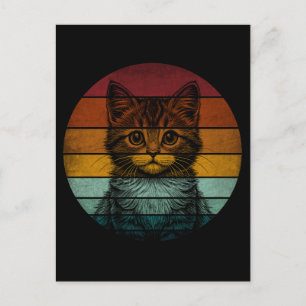 Vintage Retro Süße Katze Postkarte