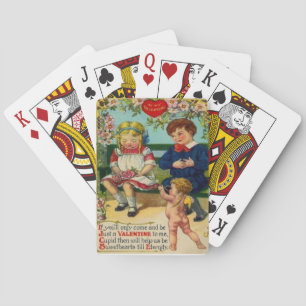 Vintage Retro Süße Paar Cupid Valentinstag Karte Spielkarten