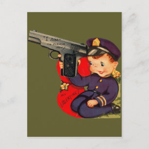 Vintage Retro Süße Polizist Valentinstagskarte Feiertagspostkarte