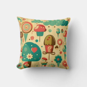 Vintage Retro süßes Design für Kinder Cake Pop Kissen