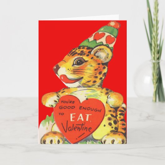 Vintage Retro Tigervalentine-Karte Feiertagskarte (Vorderseite)