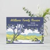 Vintage Retro Tree Family Wiedersehen Einladung (Stehend Vorderseite)