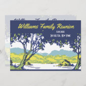 Vintage Retro Tree Family Wiedersehen Einladung (Vorne/Hinten)