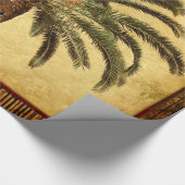 Vintage Retro tropische Palme - Palmen-Schablone Geschenkpapier (Ecke)
