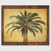 Vintage Retro tropische Palme - Palmen-Schablone Geschenkpapier (Flach)