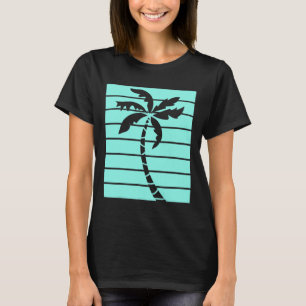 Vintage Retro Türkis Palm Tree Sommerstrände L T-Shirt