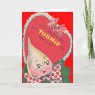 Vintage Retro Turnip Valentinkarte Feiertagskarte