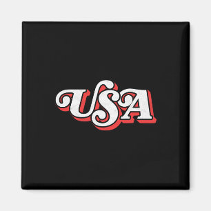 Vintage Retro Typografie Patriotic 4. Juli Magnet