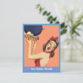 Vintage Retro Überraschung Geburtstagsparty Einlad Einladung (Stehend Vorderseite)