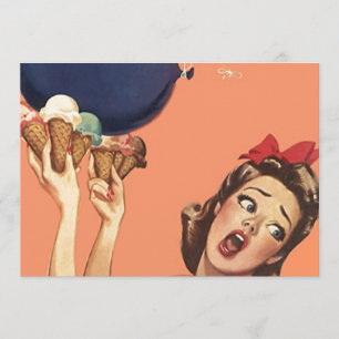Vintage Retro Überraschungsparty Ballon Spaß Blank Einladung
