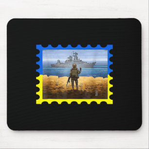 Vintage Retro Ukraine Briefmarke Flagge Stolz Mousepad