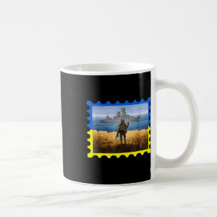 Vintage Retro Ukraine Postwertzeichen Flagge Stolz Kaffeetasse