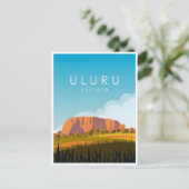 Vintage Retro Uluru Australien Australie Postkarte (Stehend Vorderseite)