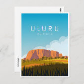 Vintage Retro Uluru Australien Australie Postkarte (Vorne/Hinten)