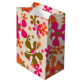 Vintage Retro- und Mod-60er-Geschenktasche 70er Mittlere Geschenktüte