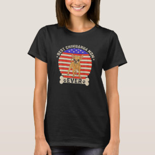 Vintage Retro USA Flag Beste Chihuahua Dog Mama je T-Shirt