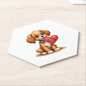 Vintage Retro Valentine's Day Puppy Dog Valentine Untersetzer (angewinkelt)