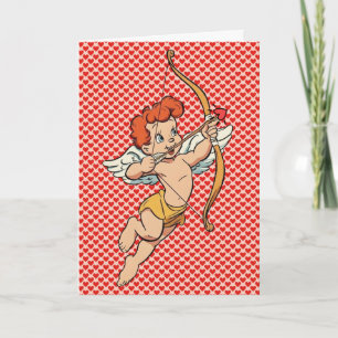 Vintage/retro-Valentins-Cupid Karte
