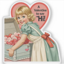 Vintage Retro Valentinstag Altmodisches "Sag Hallo