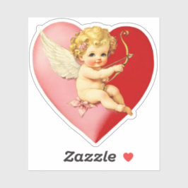 Vintage Retro Valentinstag Cupid Herz Aufkleber
