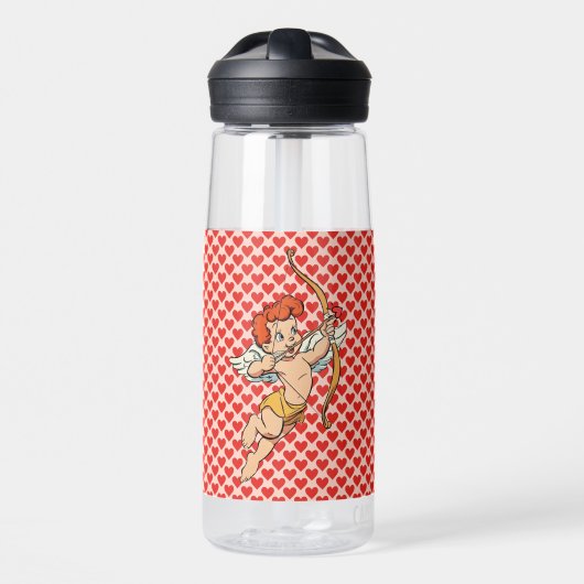 Vintage/retro Valentinstag Cupid Trinkflasche (Vorne)