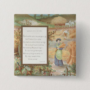 Vintage Retro Valentinstag, ländliche Farm Landsch Button