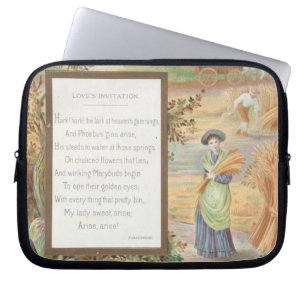 Vintage Retro Valentinstag, ländliche Farm Landsch Laptopschutzhülle