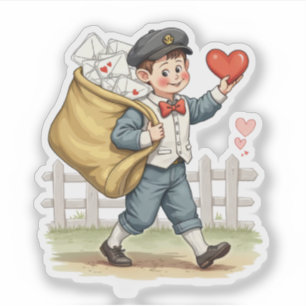 Vintage Retro Valentinstag Postdienst E-Mail Aufkleber