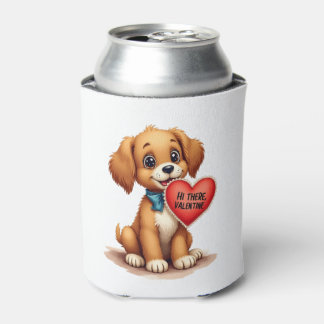 Vintage Retro Valentinstag Welpe Hund Valentinstag Dosenkühler