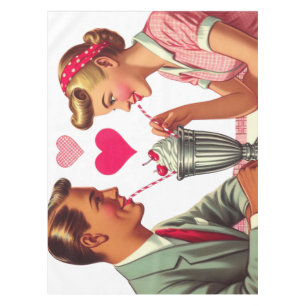 Vintage/Retro Valentinstage aus den 1950er Jahren Tischdecke