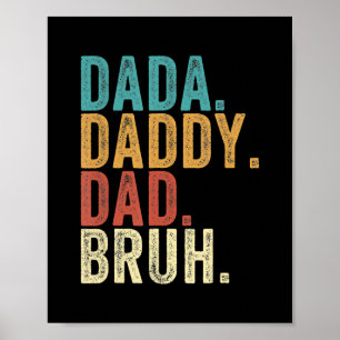 Vintage Retro Vatertags-Outfit Dada Daddy Papa Poster