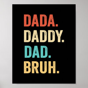 Vintage Retro Vatertags-Outfit Dada Daddy Papa Poster