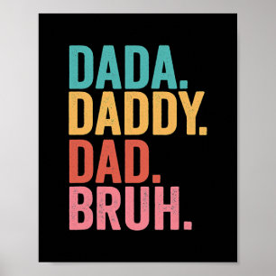 Vintage Retro Vatertags-Outfit Dada Daddy Papa Poster