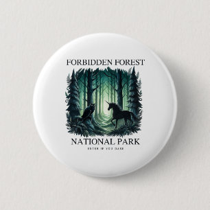 Vintage Retro Verbotener Wald Nationalpark Wandern Button