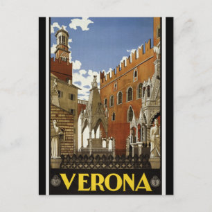 Vintage Retro Verona Italien Reise Tourismus Postkarte