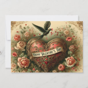 Vintage/Retro/Victorian Valentinstag-Herz Feiertagskarte