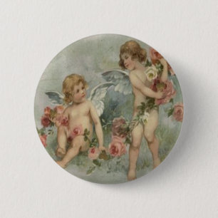 Vintage Retro Viktorianische Cherubs Valentinkarte Button