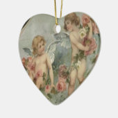 Vintage Retro Viktorianische Cherubs Valentinkarte Keramikornament (Links)