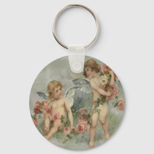 Vintage Retro Viktorianische Cherubs Valentinkarte Schlüsselanhänger