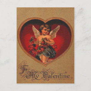 Vintage Retro Viktorianische Cupid Valentine Karte
