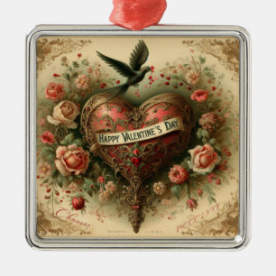 Vintage/Retro/Viktorianischer Valentinstag Herz Ornament Aus Metall