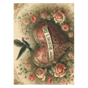 Vintage/Retro/Viktorianischer Valentinstag Herz Tischdecke