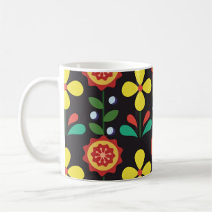 Vintage retro vintage flower vertical lines seamle kaffeetasse