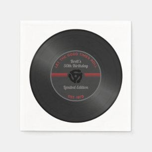 Vintage Retro Vinyl Record Geburtstagspartei Serviette